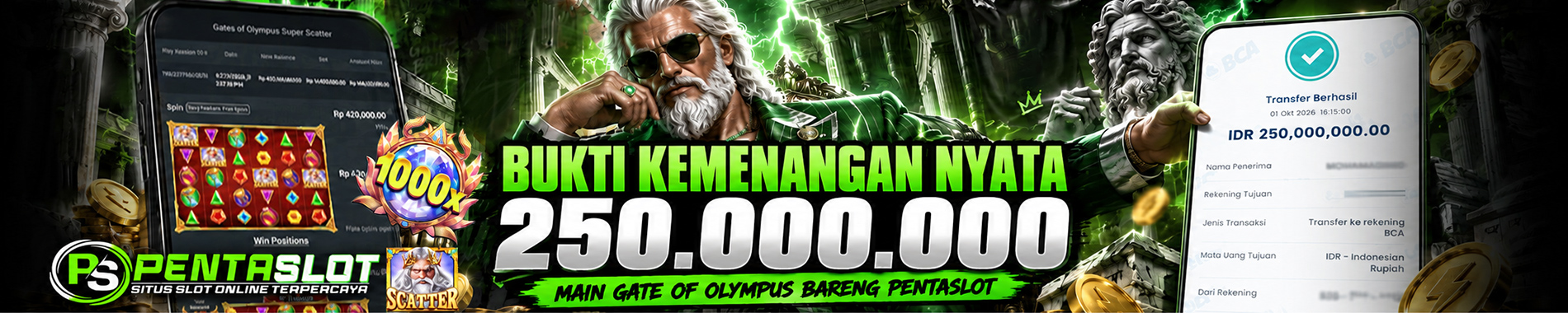 BUKTI KEMENANGAN MEMBER PENTASLOT